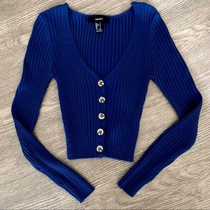 Ribbed Button-Down Sweater